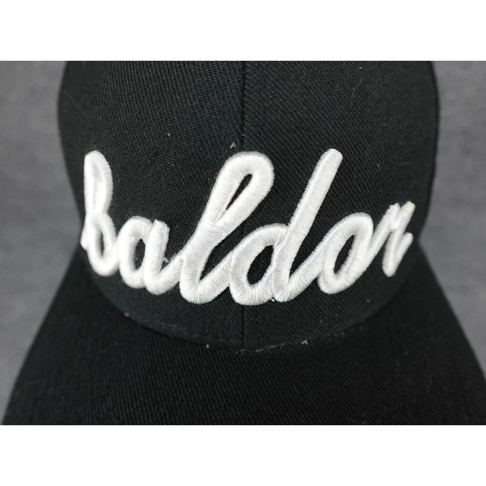 Pukka Baldor Snapback Hat Mens OSFM Black 3D Puff‎ Embroidery Flat Brim Cap